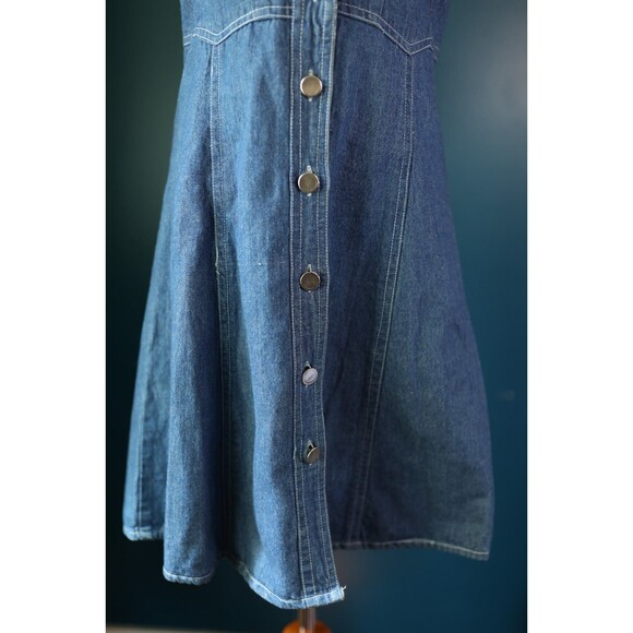 Vintage Neutral Zone 90s Y2K Denim Button Down Sleeveless Midi Dress 11/12 - Picture 8 of 14